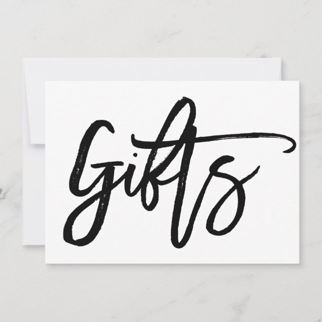 Chic Hand Lettered Wedding Gifts Sign Invitation (Front)