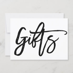 Chic Hand Lettered Wedding Gifts Sign Invitation