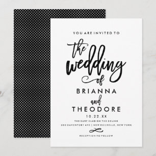 Chic Hand Lettered Wedding Invitation