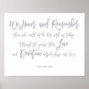 Chic Hand Lettered Wedding Memorial Sign