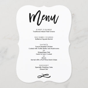Chic Hand Lettered Wedding Menu