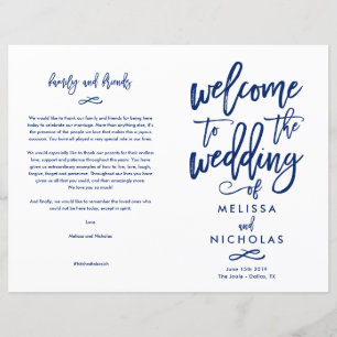 Chic Hand-lettered Wedding Program
