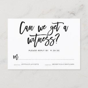 Chic Hand Lettered Wedding RSVP Card