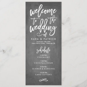 Chic Hand Lettered Wedding Schedule and Program