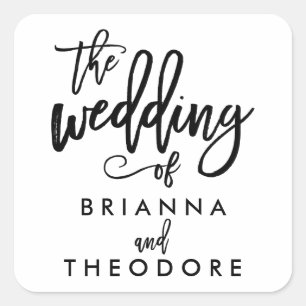Chic Hand Lettered Wedding Sticker