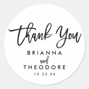 Chic Hand Lettered Wedding Thank You Favour Label