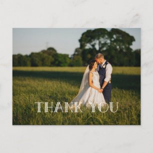 Chic Hand Lettered Wedding  THANK YOU white Postcard