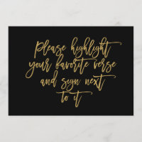 Chic Hand Lettered Wedding Verse Guest Book Sign