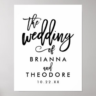 Chic Hand Lettered Wedding Welcome Sign