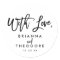 Chic Hand Lettered Wedding With Love Favour Label