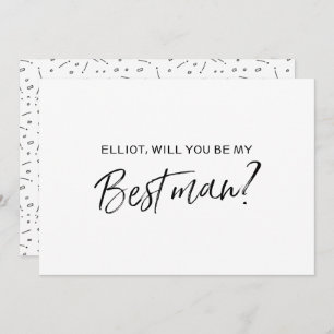Chic Hand lettered "Will you be my best man" Invitation
