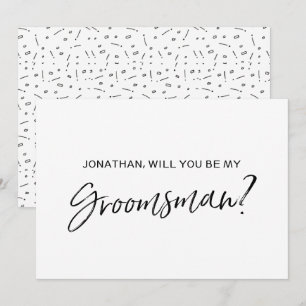 Chic Hand lettered "Will you be my groomsman" Invitation