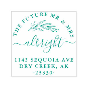 Chic Hand Written Script Future Mr & Mrs Address Self-inking Stamp