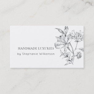 Chic Handmade Elegant Black White Business Card
