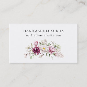 Chic Handmade Elegant Pink Floral Business Card