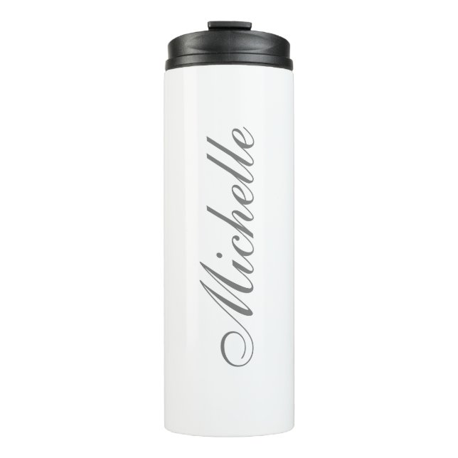 Chic Handwriting Classical Plain Minimalist Thermal Tumbler (Front)