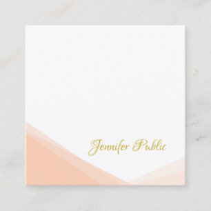 Chic Handwritten Gold Name Professional Template Square Business Card