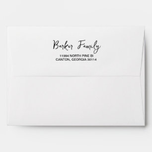 Chic Handwritten Script Left Aligned White Envelope