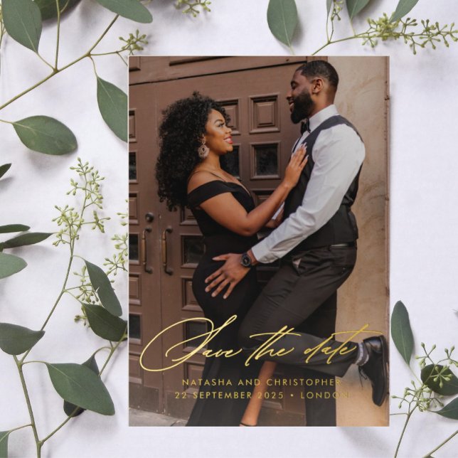 Chic Handwritten Type Photo Save the Date (Creator Uploaded)