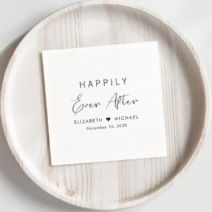 Chic Happily Ever After Wedding Napkin