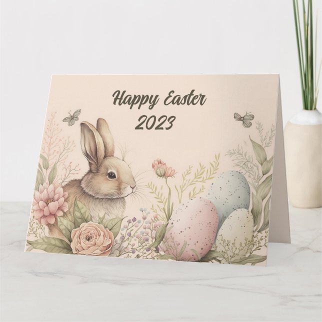 Chic happy Easter 2023 customizable card (Front)