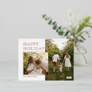 Chic Happy Holidays Custom Photo Foil Carte postal