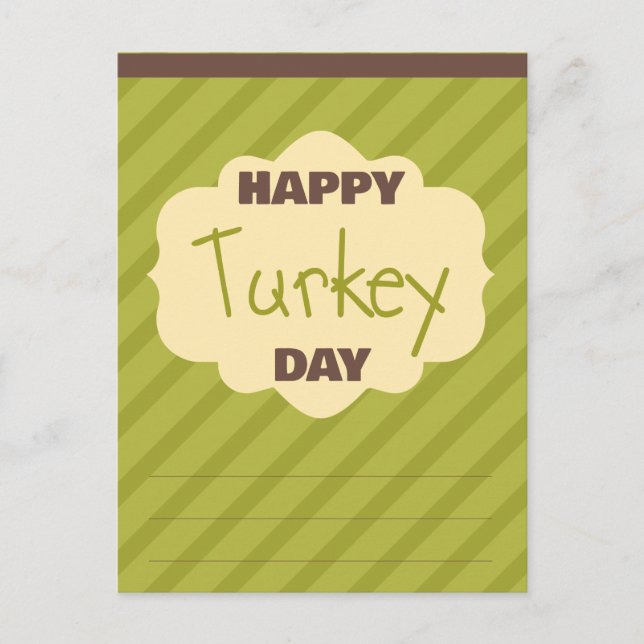 Chic Happy Turkey Day Holiday Postcard (Front)