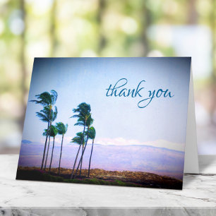 Chic Hawaii palm trees photo thank you note card