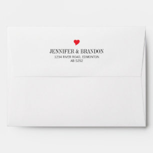 Chic Heart Wedding Envelope with Return Address