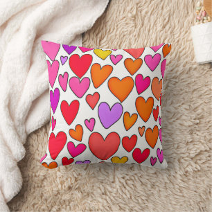 Chic Hearts Elegance: Blissful Love Throw Pillow