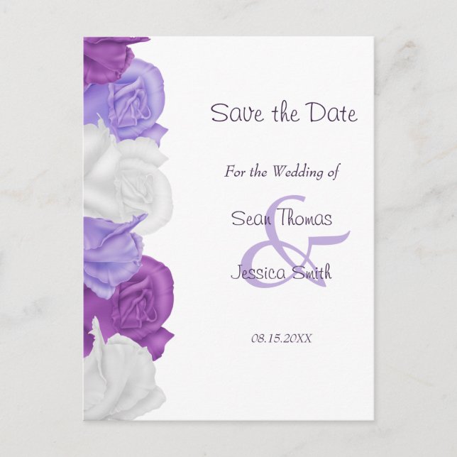 Chic Heirloom Roses Save The Date Announcement Postcard (Front)