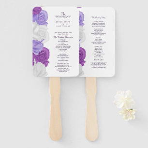 Chic Heirloom Roses Wedding Program Hand Fan