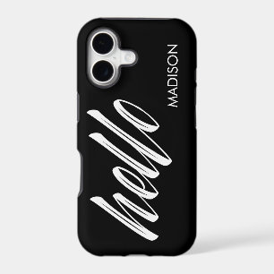 Chic Hello Script and Your Name Black White