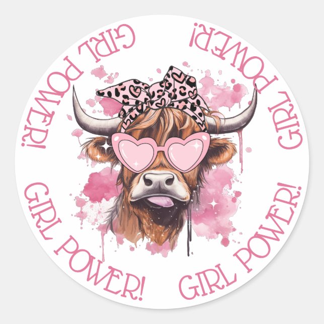 Chic Hereford Girly Cow Galentines Sticker (Devant)