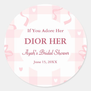 Chic High End Perfume Theme Pink Party Favour Classic Round Sticker