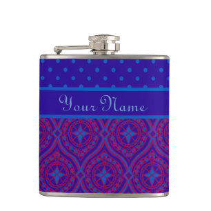 Chic Hip Flask to Personalize: Purple and Blue