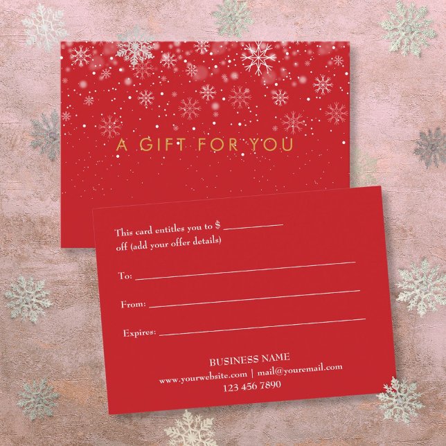 Chic Holiday Business Snowflakes Certificat cadeau (Chic Holiday Business Snowflakes Gift Certificate)