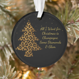 Chic Holiday Leopard Tree Design Ornament