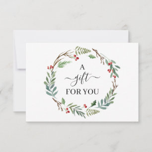 Chic Holly Berry & Leaves Wreath Gift Certificate