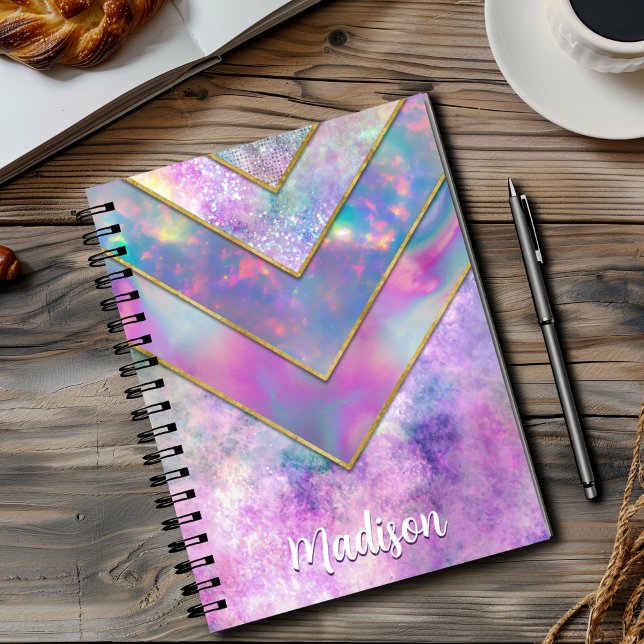 Chic holographic girly stylish pink sketchbook notebook (Creator Uploaded)