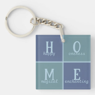 Chic "HOME" en bleu et gris teintes