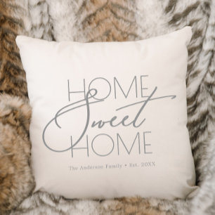 Chic Home Sweet Home Housewarming Throw Pillow
