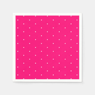 Chic hot pink fuchsia tiny polka dots pattern  napkin