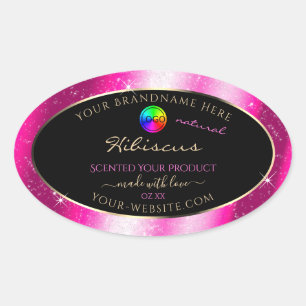 Chic Hot Pink Glitter Frame Product Label and Logo