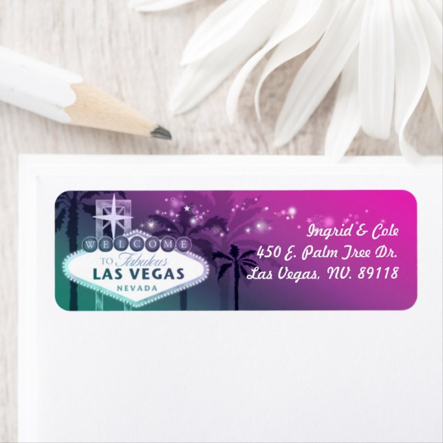 Chic Hot Pink Las Vegas Wedding Address (Insitu)