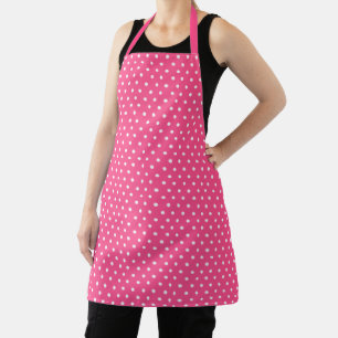 Chic Hot Pink Polka Dot Pattern Apron