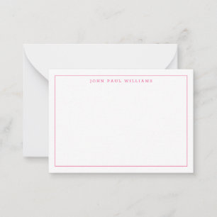 Chic Hot Pink Professional Simple Thin Border Card