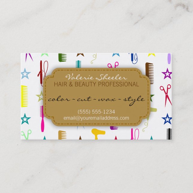 Chic Hues Multicolor Hair Beauty Appointment Card (Front)