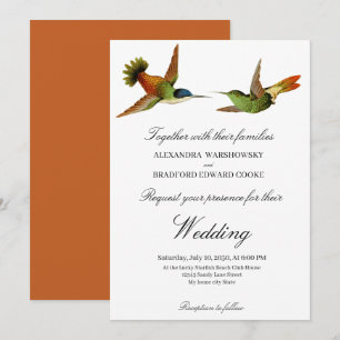 Chic Hummingbird faire-part de mariage Terracotta