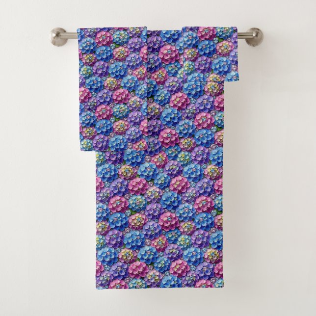 Chic Hydrangeas and Diamonds Towel Set (Insitu)